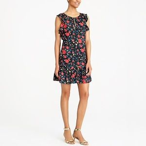 JCrew dark floral flutter sleeve dress- Small